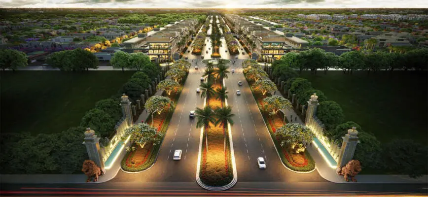 Six-lane expressway and rapid transit infrastructure near Aurya City